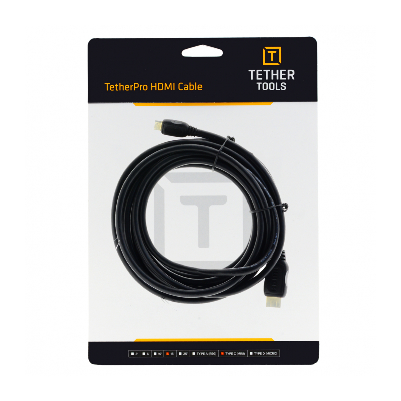 Кабель Tether Tools TetherPro HDMI Mini to HDMI 4.6m Black [H2C15-BLK]