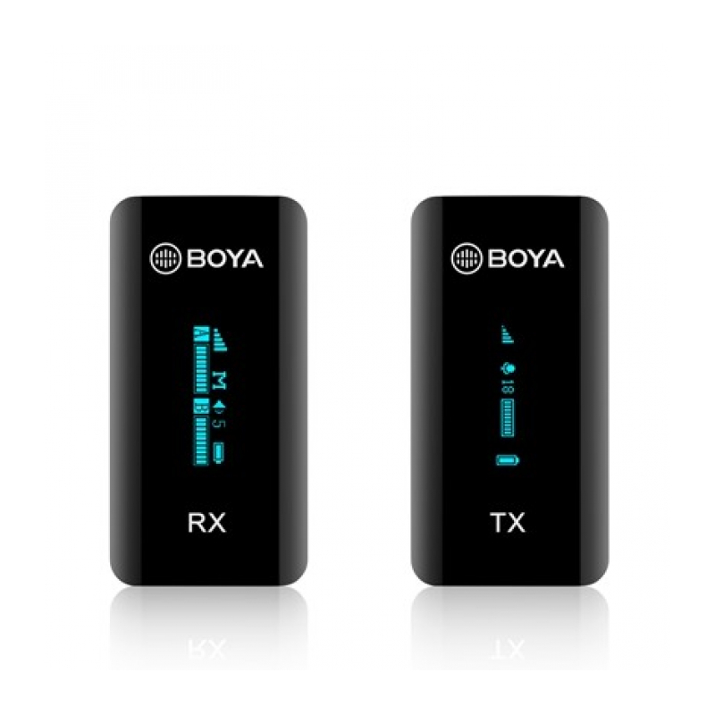 Boya BY-XM6-S1 Миниатюрная 2,4ГГц Двухканальная беспроводная микрофонная система