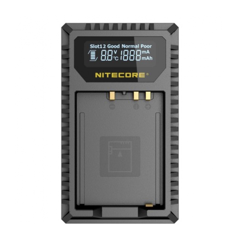 Зарядное устройство Nitecore FX1 с 2 слотами для аккумуляторов Fujifilm NP-W126 / NP-W126S